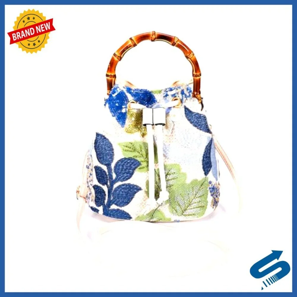 Hand Embroidered Straw Tote Bag Bohemian Beach Vacation Travel Daily Use